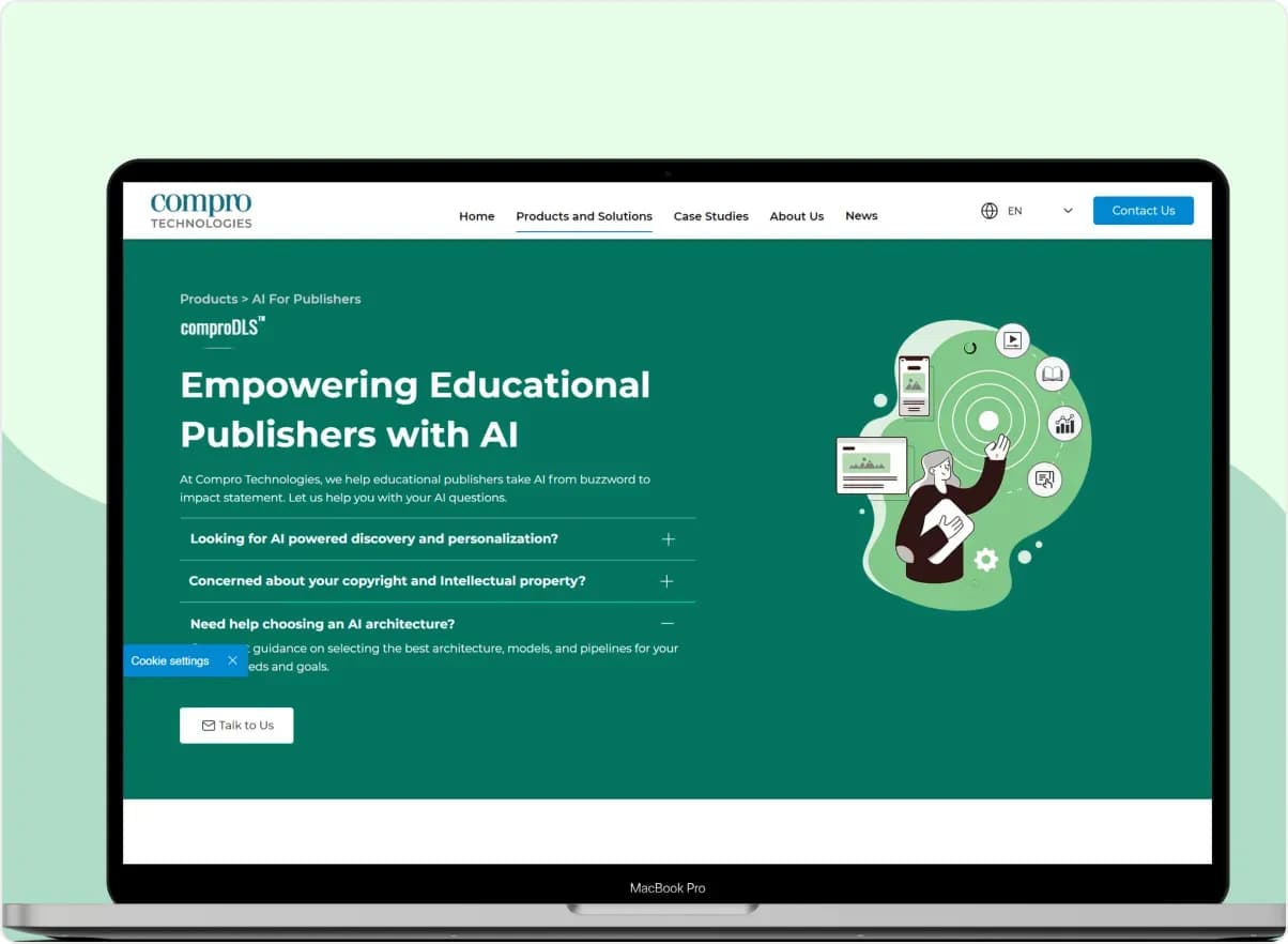Compro Technologies, help educational publishers take AI from buzzwood to impact statement